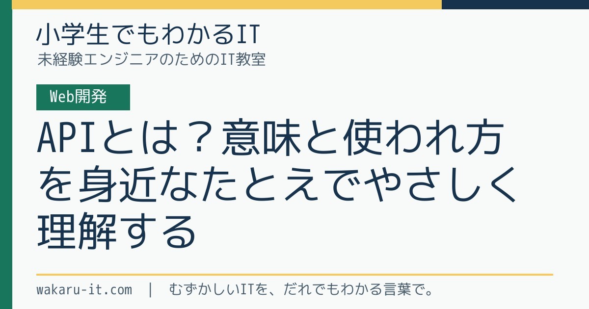 APIとは？意味と使われ方を身近なたとえでやさしく理解するのサムネイル