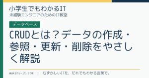 CRUDとは？データの作成・参照・更新・削除をやさしく解説のサムネイル