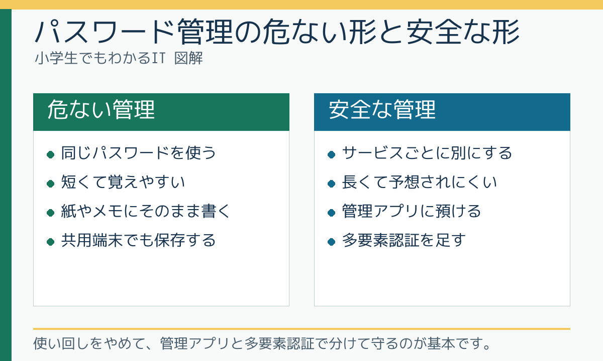 パスワード管理の危ない形と安全な形