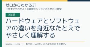 ハードウェアとソフトウェアの違いを身近なたとえでやさしく理解するのサムネイル