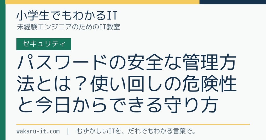 パスワードの安全な管理方法とは？使い回しの危険性と今日からできる守り方のサムネイル