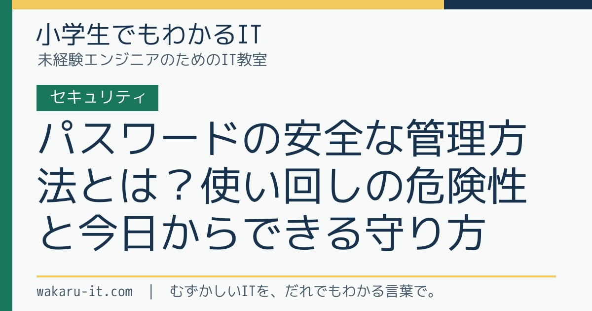 パスワードの安全な管理方法とは?使い回しの危険性と今日からできる守り方のサムネイル