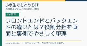 フロントエンドとバックエンドの違いとは？役割分担を画面と裏側でやさしく整理のサムネイル