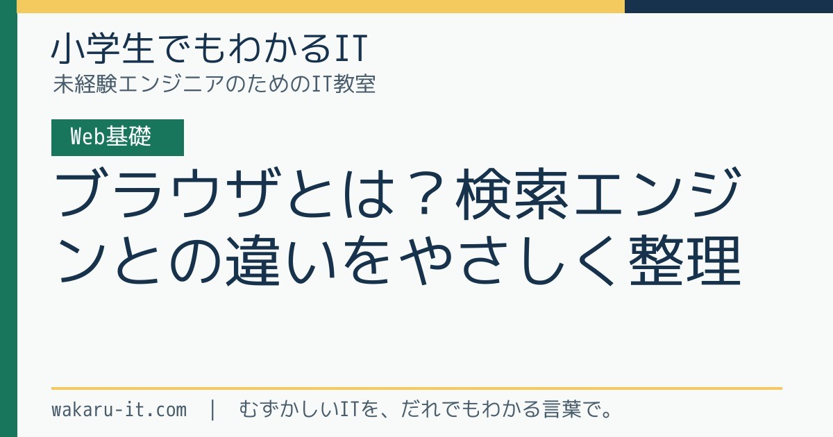 ブラウザとは？検索エンジンとの違いをやさしく整理のサムネイル