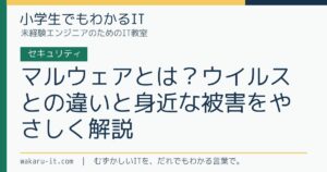 マルウェアとは？ウイルスとの違いと身近な被害をやさしく解説のサムネイル