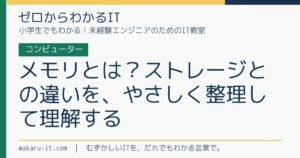 メモリとは？ストレージとの違いを、やさしく整理して理解するのサムネイル
