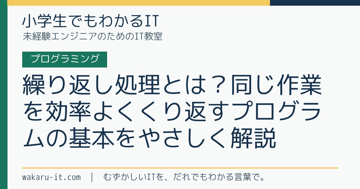 繰り返し処理とは?同じ作業を効率よくくり返すプログラムの基本をやさしく解説のサムネイル