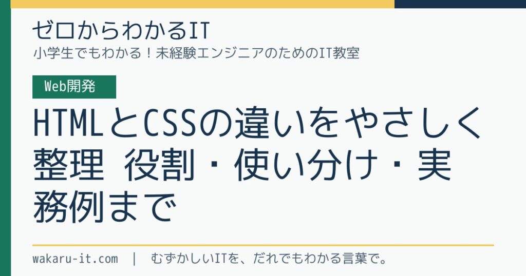 HTMLとCSSの違いをやさしく整理｜役割・使い分け・実務例までのサムネイル