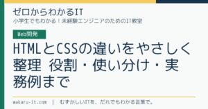 HTMLとCSSの違いをやさしく整理｜役割・使い分け・実務例までのサムネイル