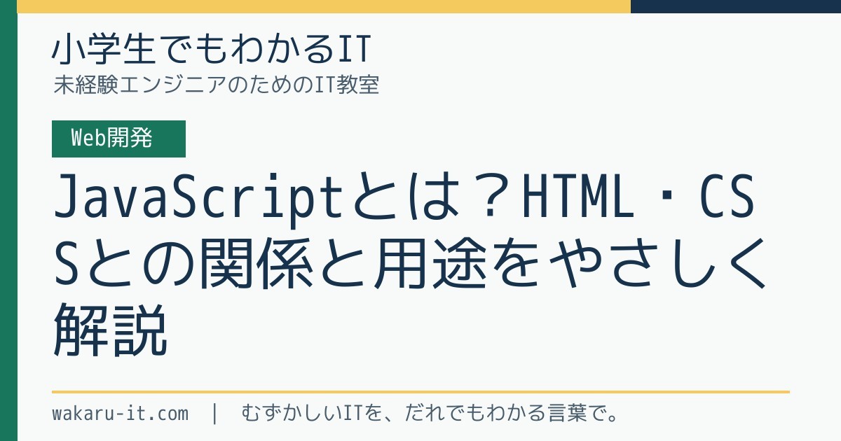 JavaScriptとは？HTML・CSSとの関係と用途をやさしく解説のサムネイル