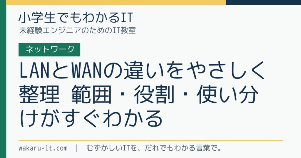 LANとWANの違いをやさしく整理｜範囲・役割・使い分けがすぐわかるのサムネイル