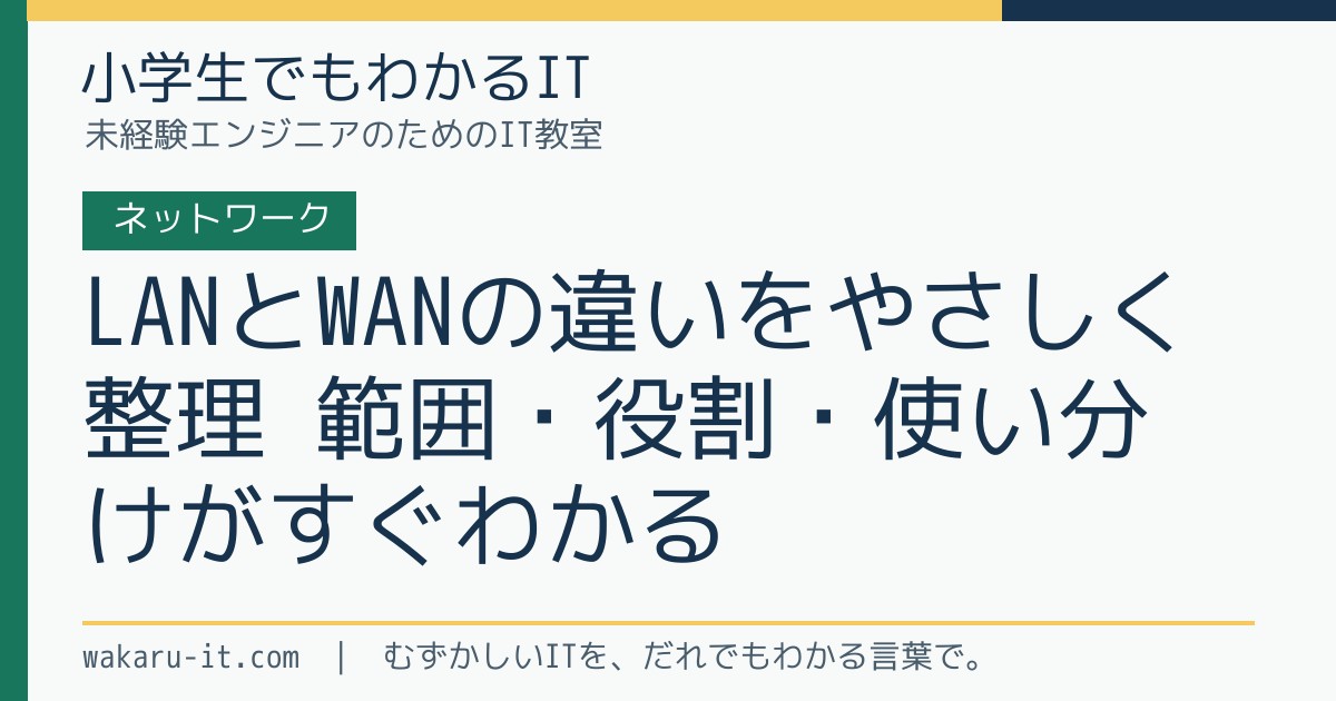 LANとWANの違いをやさしく整理｜範囲・役割・使い分けがすぐわかるのサムネイル