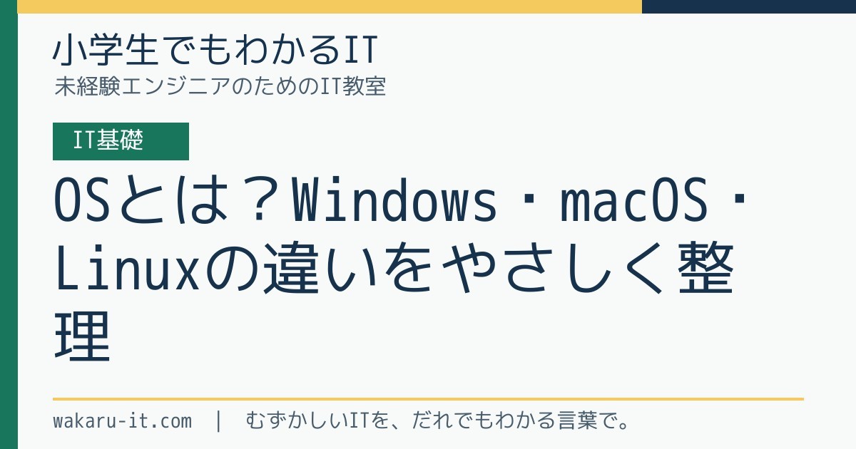 OSとは？Windows・macOS・Linuxの違いをやさしく整理のサムネイル