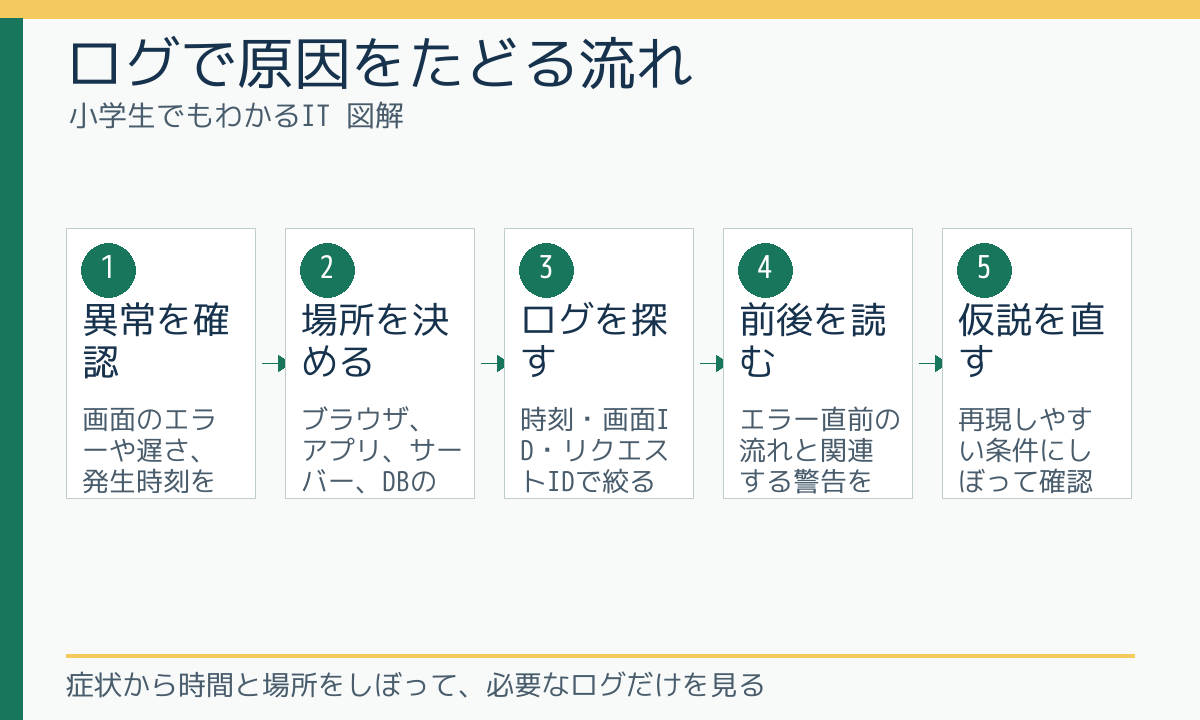 ログで原因をたどる流れ