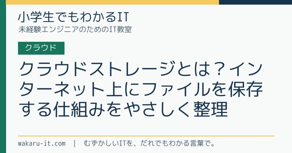 クラウドストレージとは？インターネット上にファイルを保存する仕組みをやさしく整理のサムネイル