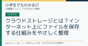 クラウドストレージとは？インターネット上にファイルを保存する仕組みをやさしく整理のサムネイル