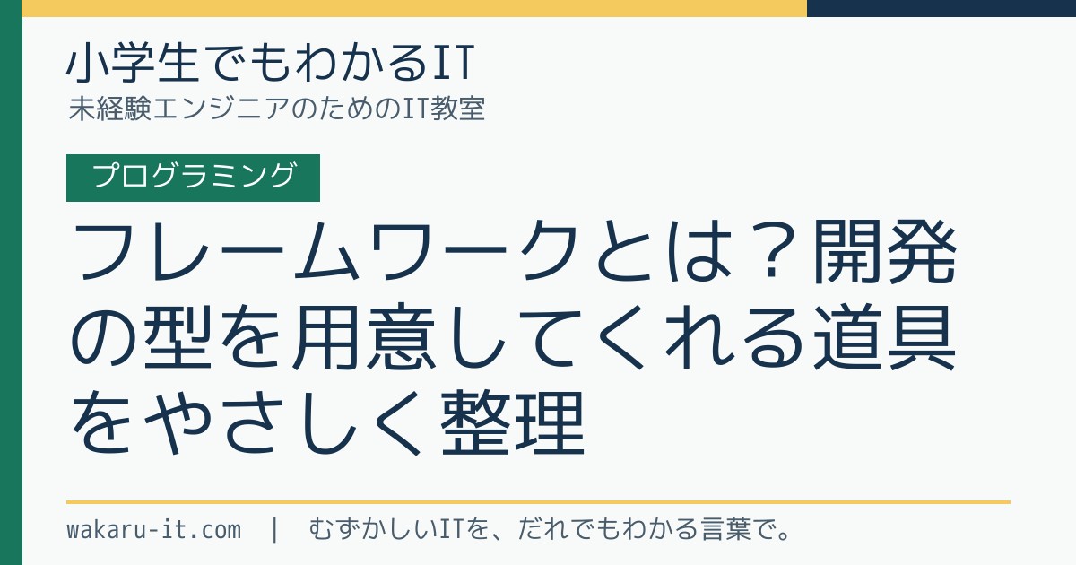 フレームワークとは？開発の型を用意してくれる道具をやさしく整理のサムネイル