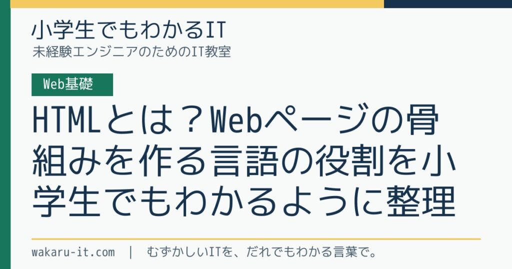 HTMLとは？Webページの骨組みを作る言語の役割を小学生でもわかるように整理のサムネイル