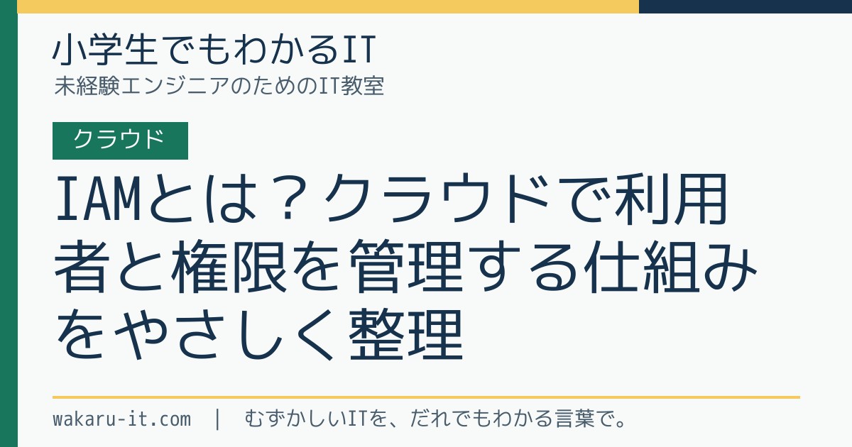 IAMとは?クラウドで利用者と権限を管理する仕組みをやさしく整理のサムネイル