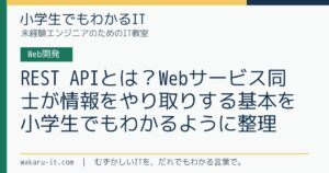 REST APIとは？Webサービス同士が情報をやり取りする基本を小学生でもわかるように整理のサムネイル