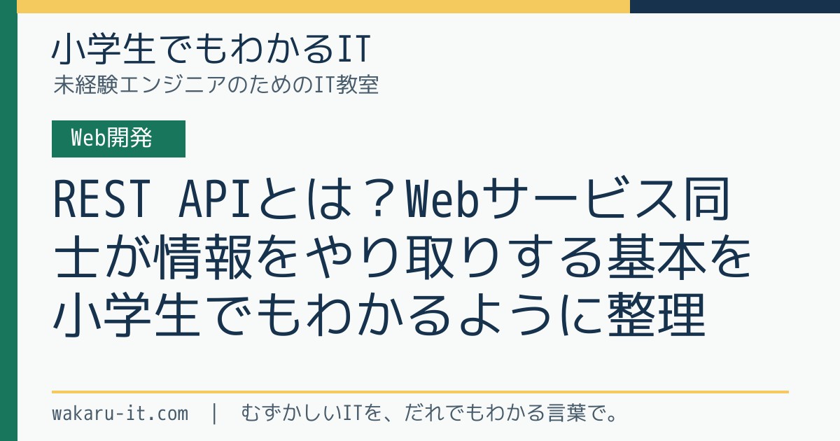 REST APIとは?Webサービス同士が情報をやり取りする基本を小学生でもわかるように整理のサムネイル